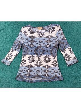 Roebuck & Co. Vintage 80s Aztec Southwestern Pastel Lightweight Sweater Medium